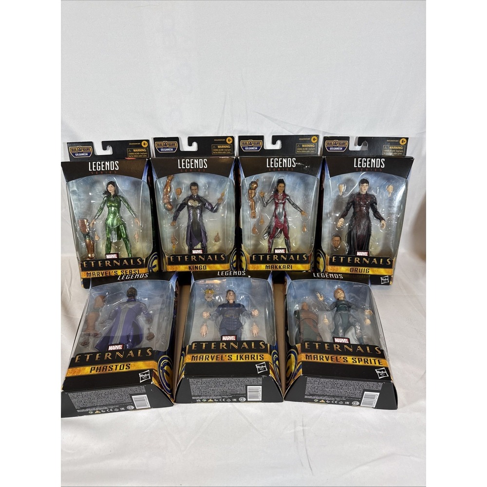 Marvel Legends Eternals Set of 7 Figures Gilgamesh BAF Sersi Ikaris Kingo Druig